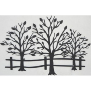 Artium Nástěnná kovová dekorace | stromy | barva černá matná | 64x46cm