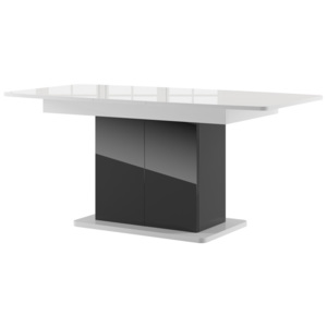 Černý rozkládací jídelní stůl s bílou deskou Szynaka Meble Star