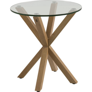 Design Scandinavia Konferenční / noční stolek Skyline, 50 cm, dub/čirá Barva: čirá / dub