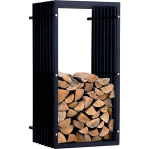 BHM Germany Industriální stojan na dřevo nástěnný, 100 cm, matná černá, železo Barva: černá
