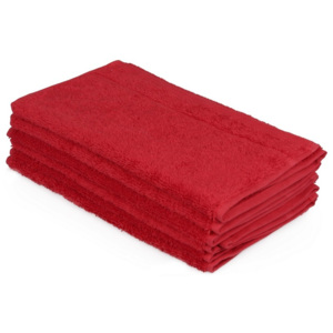 Sada šesti červených ručníků Beverly Hills Polo Club, 50 x 30 cm