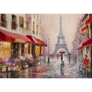 Fototapeta vliesová: Ulička k Eiffelově věži (malované) - 184x254 cm