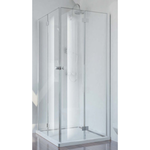 Sanotechnik Smartflex čtvercový sprchový kout, šířka 80cm, zalamovací dveře, čiré sklo, D1280FL+D1281FR