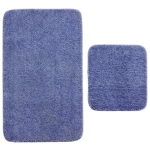 MIOMARE® Sada koupelnových předložek, 2dílná (modrá, WC předložka bez výřezu)