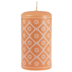 Velká svíčka Unipar Flower Glow Orange Pillar - oranžová barva 70x130