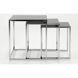 Design Scandinavia Sada konferenčních stolků Counter, 3 ks Barva: černá / chrom