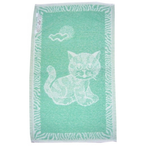 Dadka dětský ručník Kotě světle zelené 30x50 cm