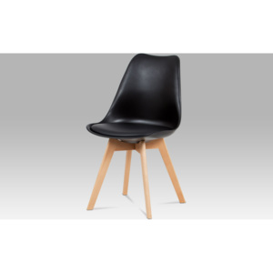 Artium Jídelní židle| plast | koženka | masiv | 4 barvy Barva: černá