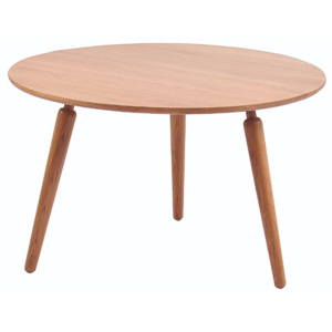 Přírodní konferenční stolek z dubového dřeva Folke Cappuccino, výška 50 cm x ∅ 80 cm