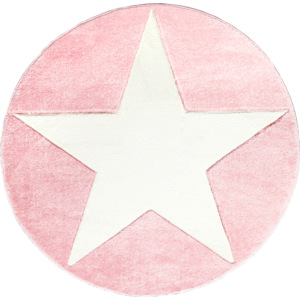 LIVONE Dětský koberec STAR růžová/bílá Varianta: 160 cm