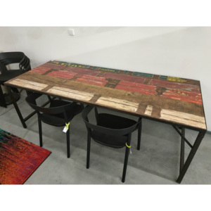 Jídelní stůl Market II - 220 - výprodej z expozice Black/multicolor