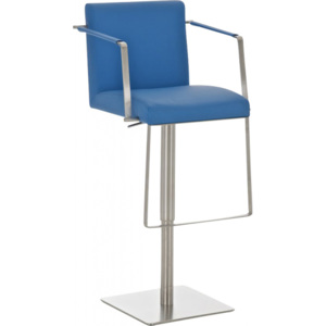 BHM Germany Barová židle s nerezovou podnoží Santi modrá Barva: Modrá