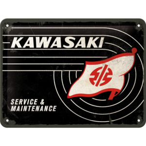 Nostalgic Art Plechová cedule: Kawasaki Service & Maintenance - 15x20 cm