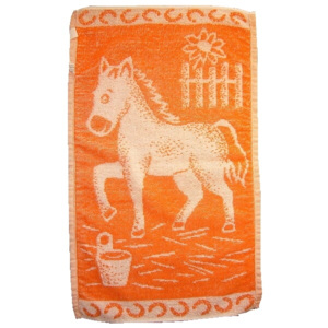 Dadka dětský ručník Koník oranžový 30x50