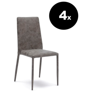 Stones Set 4 židlí ALASKA 44,5x49,5x96cm,šedý