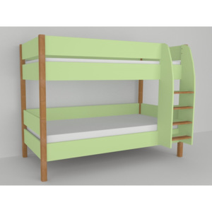 Patrová postel do dětského pokoje 200x90 buk masiv/zelená