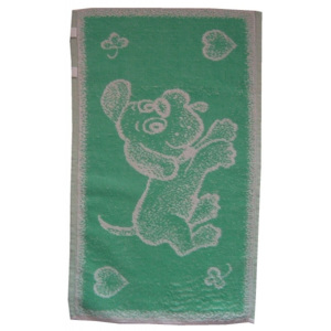 Dadka dětský froté ručník Pejsek světle zelený 30x50 cm