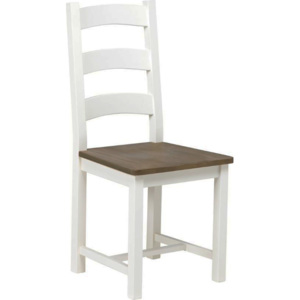 Danish Style Jídelní židle dřevěná Only (SET 2 ks) Barva: bílá / hnědá