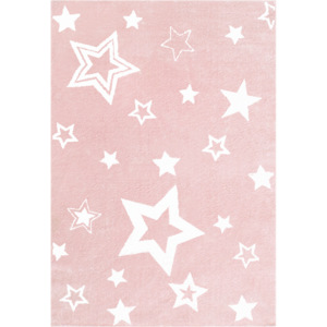 LIVONE Dětský koberec STARLIGHT růžová/bílá Varianta: 130x190 cm