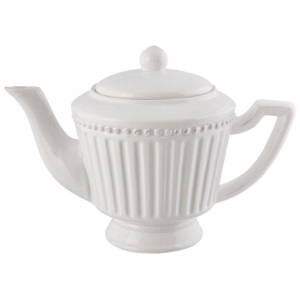 Bílá konvička na čaj ELEGANT 0,9 l (Clayre & Eef)