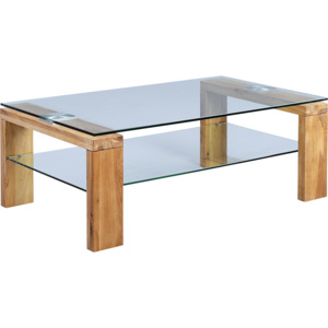 Artenat Konferenční stolek skleněný Mali, 100 cm Barva: dub / čirá