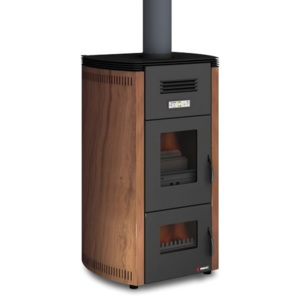 UNGARO 2 FIRE STYLE 24kW - Krbová kamna na dřevo a pelety s teplovodním výměníkem Barva: Ořech