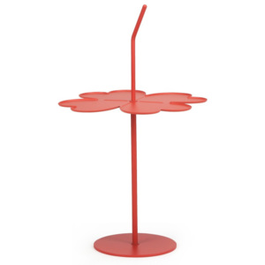 Korálově červený odkládací stolek Garageeight A Four Leaf