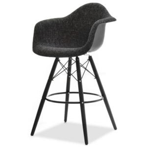 Elegantní barová židlička MERLOTE šedá glamour, černá