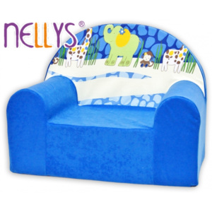 Dětské křesílko/pohovečka Nellys ® - Safari v modré