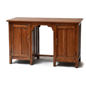 Starý psací stůl z teakového dřeva, 121x52x75cm