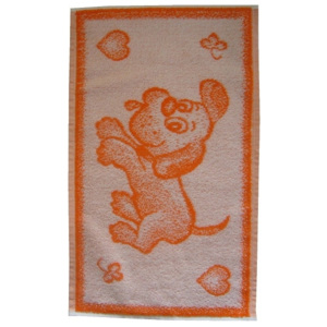 Dadka dětský froté ručník Pejsek oranžový 30x50 cm