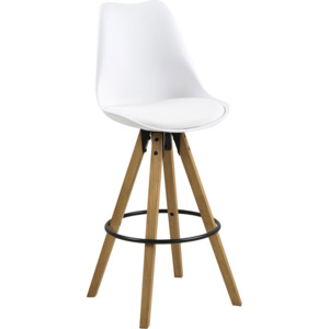Design Scandinavia Barová židle Damian (SET 2 ks), bílá Barva: Bílá