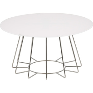 Design Scandinavia Konferenční stolek Goldy, 80 cm, chrom/bílá Barva: Bílá