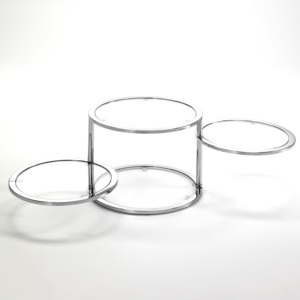 Tomasucci Rozkládací stolek z tvrzeného skla NIKO 35x45x45/80/120cm,skleněný
