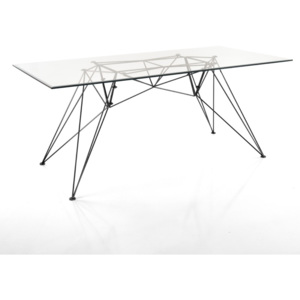 Tomasucci Stůl SPILLO BLACK/CLEAR 75x180x90cm,skleněný