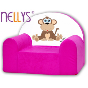 Dětské křeslo Nellys - Opička Nellys růžová