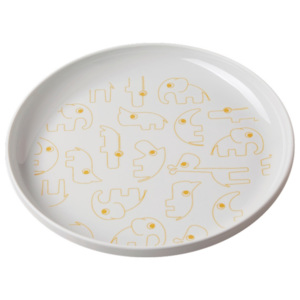 Dětský šedý talíř se žlutými detaily Done by Deer Yummy, Ø 20,5 cm