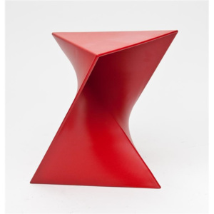 Designový konferenční stolek 40x40 cm z červeného plastu DO051
