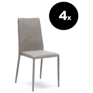 Stones Set 4 židlí ALASKA 44,5x49,5x96cm,šedý