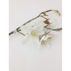 Umělá zimní květina MAGNOLIE GASPER, 92 cm, bílá