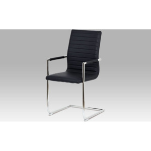 Konferenční židle černá koženka / chrom HC-349 BK Art