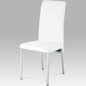 Jídelní židle DCL-840 WT koženka bílá, chrom