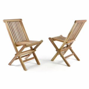Zahradní sada 2 dětských dřevěných židlí DIVERO - Divero D35469