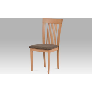 Jídelní židle, barva buk, potah hnědý BC-3940 BUK3 Art