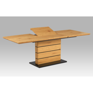 Jídelní stůl HT-705 OAK 160+60x90 cm, divoký dub/černá mat