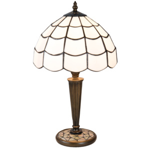 Clayre & Eef - stolní lampa Tiffany, 43 cm (Termín „Tiffany“ je obecným pojmem, který v současnosti označuje techniku výroby nezaměnitelného stylu sví