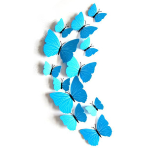 Samolepky na zeď 3D motýlci modří - Nalepovací tabule