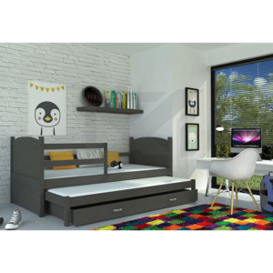 Dětská rozkládací postel MATES P2 color, 184x80, šedá/šedá