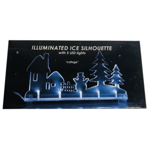 F.D.L. LED vánoční dekorace FDL Illuminated Ice Silhouette Cottage 22182