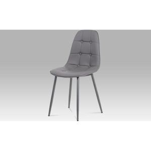 Jídelní židle, šedá ekokůže, kov antracit CT-393 GREY Art